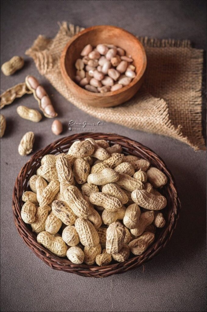 a peanut illuminated from the side, highlighting…