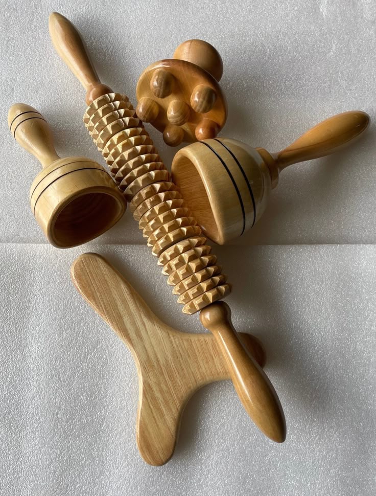 Body and face massage tools maderoterapia colombiana woodtherapy kit 5 tools