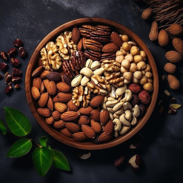 photo nutty delight topview organic nuts…