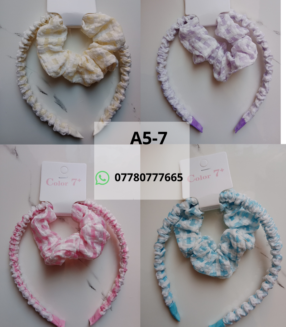 Hair Accessories Catalog Checkered Headband & Scrunchie Set