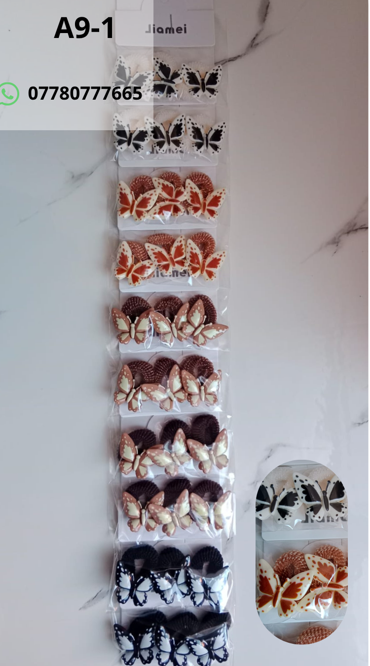 Hair Accessories Catalog Butterfly-Decorated Elastic Hair Tie Set