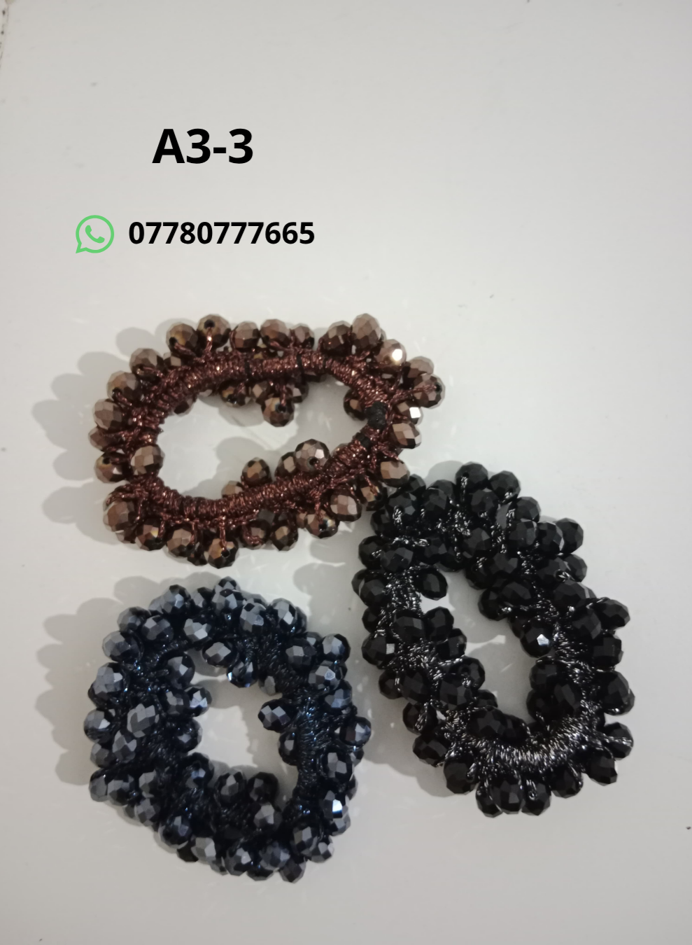 Crystal Beaded Hair Tie Set – Elegant Elastic Hair Bands