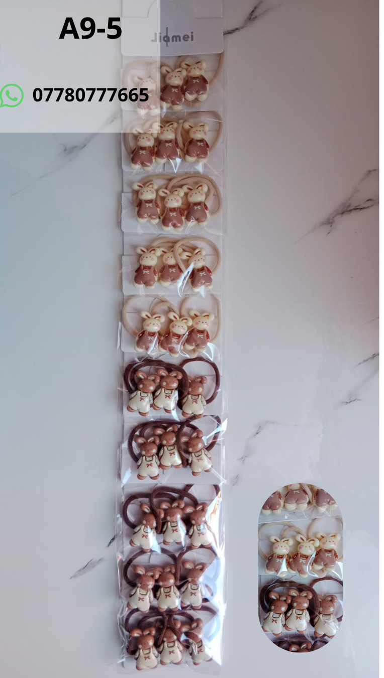 Hair Accessories Catalog Cute Animal-Themed Elastic Hair Tie Set