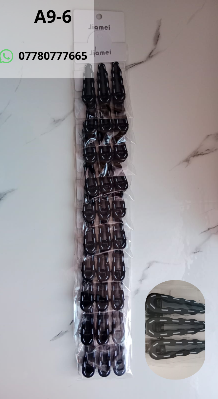 Hair Accessories Catalog Black Plastic Hair Clip Set