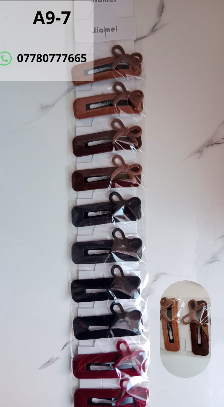 Hair Accessories Catalog Velvet Bow Hair Clip Set