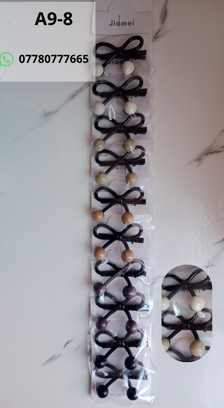 Hair Accessories Catalog Bow Hair Tie Set with Pearl Beads