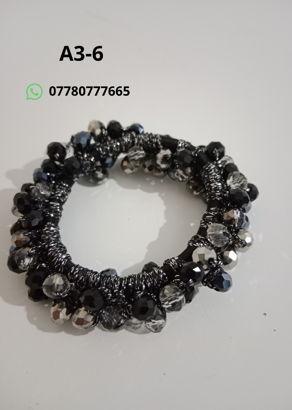 Crystal-Style Beaded Hair Tie – Two Colors