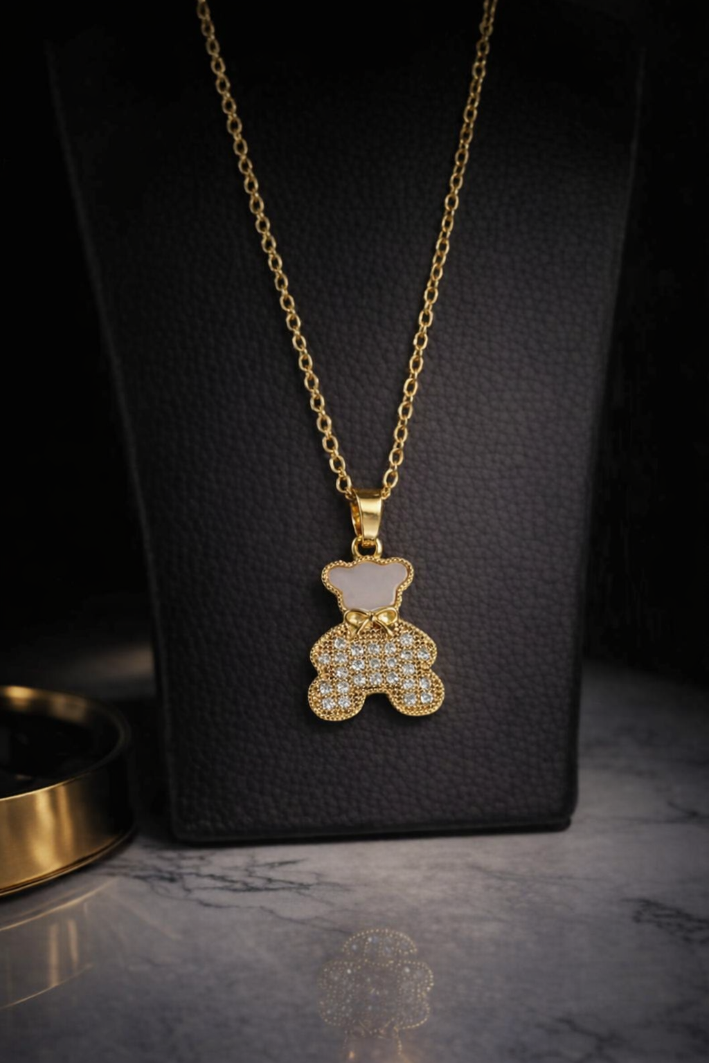 Stainless Steel Bear Pendant Necklace